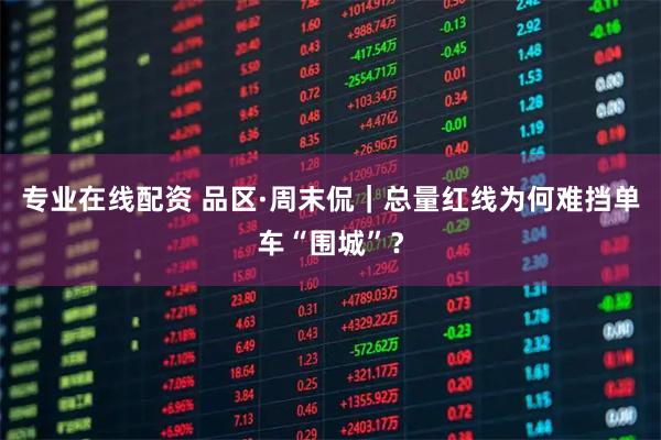 专业在线配资 品区·周末侃｜总量红线为何难挡单车“围城”？